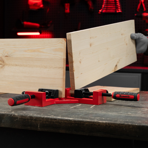 Струбцина угловая, быстрозажимная, 65/65 мм, двухкомпонентные обрезиненные рукоятки Matrix по ценам производителя в Воронеже с доставкой по всей России