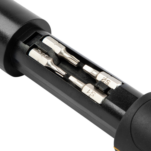 Отвертка реверсивная с револьверным механизмом, 11 шт, сталь S2  Denzel по ценам производителя в Воронеже с доставкой по всей России