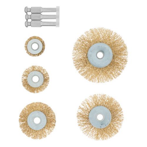 Набор щеток для дрели, 5 шт, 5 плоских 25-38-50-63-75 мм, со шпильками, металлические Matrix по ценам производителя в Воронеже с доставкой по всей России