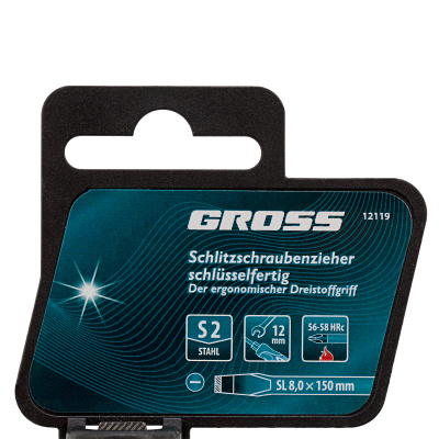 Отвертка SL8 x 150 мм, S2, трехкомпонентная рукоятка Gross по ценам производителя в Воронеже с доставкой по всей России