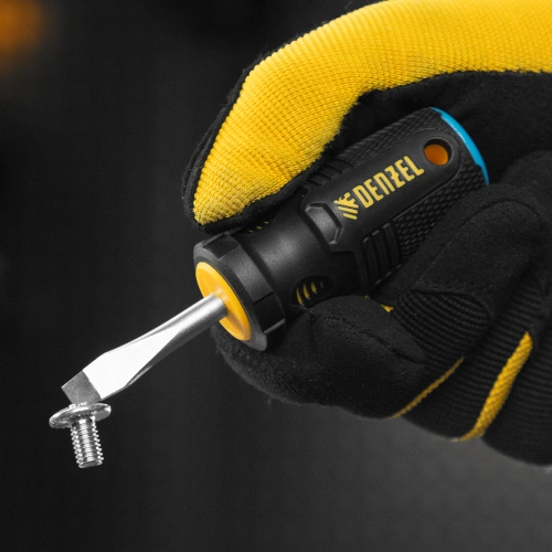 Отвертка, SL6x38 мм, S2, 3к рукоятка Denzel по ценам производителя в Воронеже с доставкой по всей России