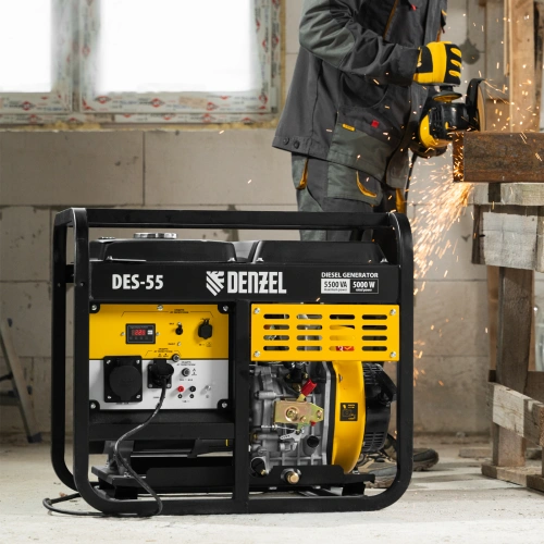 Генератор дизельный DES-55, 5,5 кВт, 230 В, 11 л, ручной стартер Denzel по ценам производителя в Воронеже с доставкой по всей России