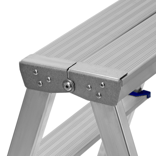 Стремянка двусторонняя 4 ступени, алюминиевая, Сибртех по ценам производителя в Воронеже с доставкой по всей России