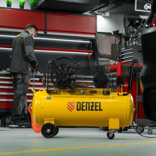 Компрессор воздушный BCV2300/100, ременный привод, 2.3 кВт, 100 литров, 440 л/мин Denzel по ценам производителя в Воронеже с доставкой по всей России