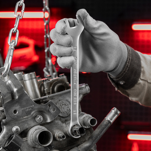 Набор ключей комбинированных, 6-22 мм, 12 шт, CrV, матовый хром Matrix по ценам производителя в Воронеже с доставкой по всей России