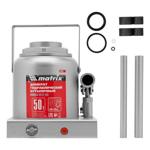 Домкрат гидравлический бутылочный, 50 т, высота подъема 240-370 мм Matrix по ценам производителя в Воронеже с доставкой по всей России