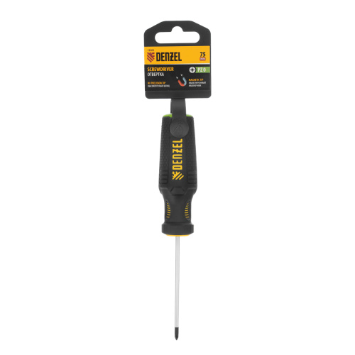 Отвертка PZ0x75 мм, CrV, трехкомпонентная рукоятка Denzel по ценам производителя в Воронеже с доставкой по всей России