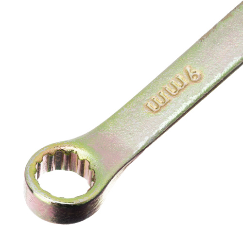 Ключ комбинированный, 9 мм, желтый цинк Сибртех по ценам производителя в Воронеже с доставкой по всей России