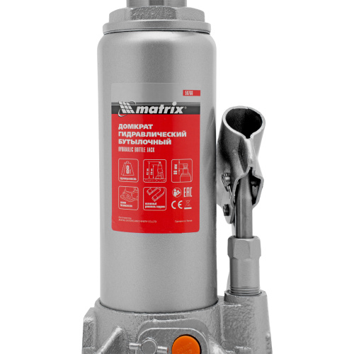 Домкрат гидравлический бутылочный, 8 т, h подъема 230-457 мм Matrix по ценам производителя в Воронеже с доставкой по всей России