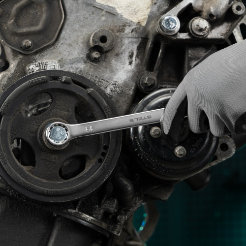 Набор ключей комбинированных, 8-19 мм, 8 шт, CrV, матовый хром Stels по ценам производителя в Воронеже с доставкой по всей России