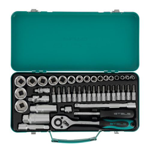 Набор торцевых головок с трещоткой, 1/4"и 3/8", 44 предмета Stels по ценам производителя в Воронеже с доставкой по всей России