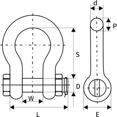 Скоба омегообразная  2 т, G2130, с гайкой и шплинтом  размер 1/2 по ценам производителя в Воронеже с доставкой по всей России
