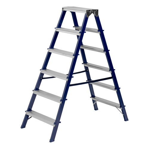 Стремянка двусторонняя 6 ступеней, стальная, Сибртех по ценам производителя в Воронеже с доставкой по всей России