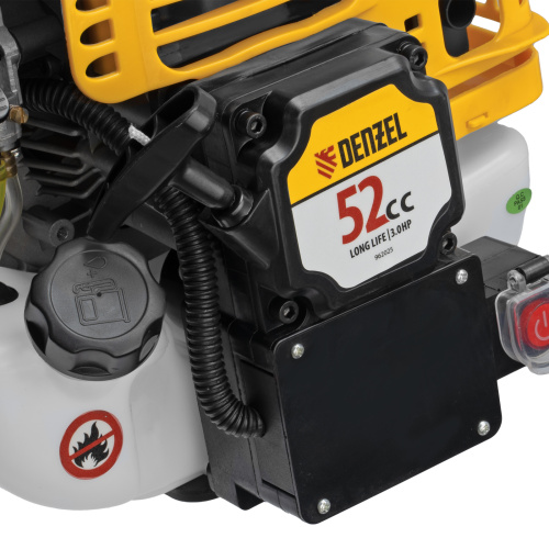 Триммер бензиновый DT-52E, 52 см3, неразъемная штанга, электростартер, состоит из 2 частей Denzel по ценам производителя в Воронеже с доставкой по всей России
