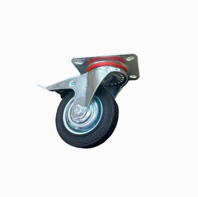 Колесо поворотное резина SCb 42 100 мм с тормозом (F) по ценам производителя в Воронеже с доставкой по всей России