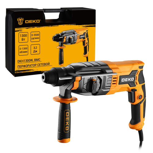 Перфоратор сетевой DEKO DKH1300W в кейсе, 1300Вт по ценам производителя в Воронеже с доставкой по всей России