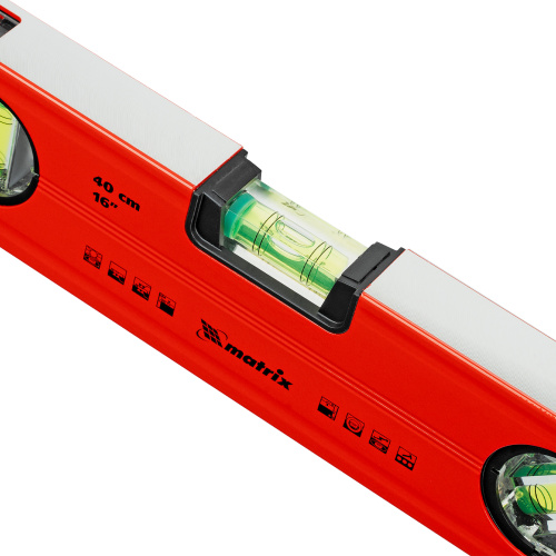 Уровень алюминиевый магнитный, 400 мм, фрезерованный, 3 глазка (1 зеркальный) усиленный Matrix по ценам производителя в Воронеже с доставкой по всей России