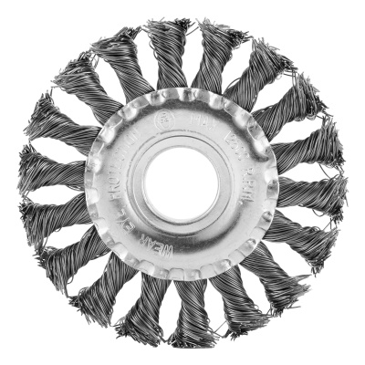 Щетка для УШМ, 100 мм, посадка 22.2 мм, плоская, крученая проволока 0.5 мм Сибртех по ценам производителя в Воронеже с доставкой по всей России