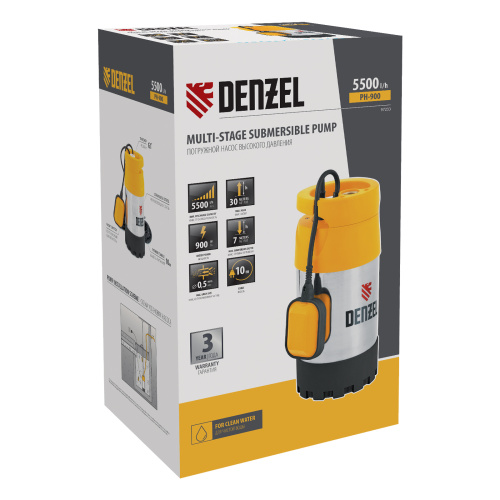 Погружной насос высокого давления PH900, X-Pro, подъем 30 м, 900 Вт, 5500 л/ч Denzel по ценам производителя в Воронеже с доставкой по всей России