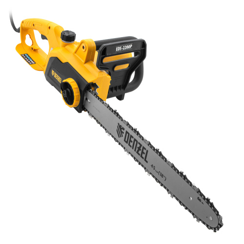 Пила цепная электрическая EDS-2200P, 2.2 кВт,поперечная, шина 45 см, шаг 3/8, паз 1.3 мм, 63 звена Denzel по ценам производителя в Воронеже с доставкой по всей России