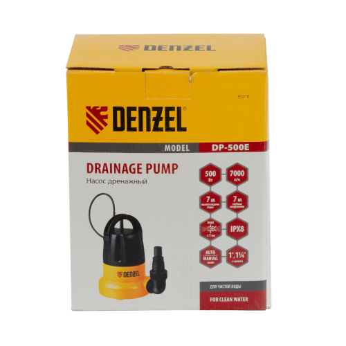 Дренажный насос DP500E, 500 Вт, подъем 7 м, 7000 л/ч Denzel по ценам производителя в Воронеже с доставкой по всей России