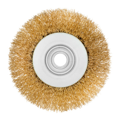 Щетка для УШМ, 100 мм, М14, "тарелка", латунированная витая проволока Matrix по ценам производителя в Воронеже с доставкой по всей России