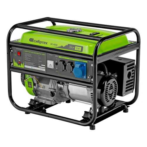 Генератор бензиновый БС-8000, 6,6 кВт, 230В, четырехтактный, 25 л, ручной стартер Сибртех по ценам производителя в Воронеже с доставкой по всей России