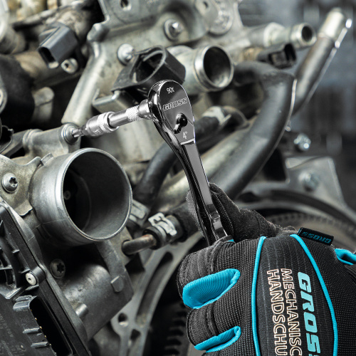 Ключ-трещотка 1/4", CrV, 90 зубьев, усиленный, хром Gross по ценам производителя в Воронеже с доставкой по всей России