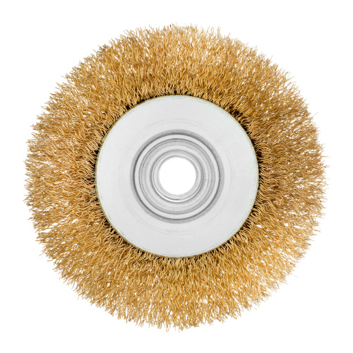 Щетка для УШМ, 100 мм, М14, "тарелка", латунированная витая проволока Matrix по ценам производителя в Воронеже с доставкой по всей России