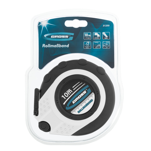 Рулетка геодезическая 10 м х 13 мм, закрытый корпус, металлическая лента, нейлон Gross по ценам производителя в Воронеже с доставкой по всей России