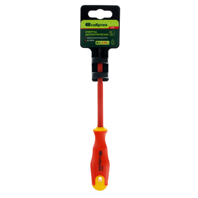 Отвертка диэлектрическая SL4 х 100 мм, CrV, до 1000 В, двухкомпонентная рукоятка Сибртех по ценам производителя в Воронеже с доставкой по всей России