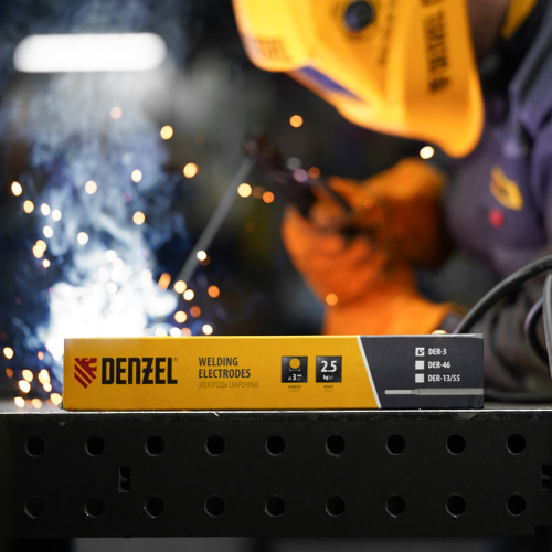 Электроды DER-3, диам. 3 мм, 2,5 кг., рутиловое покрытие Denzel по ценам производителя в Воронеже с доставкой по всей России