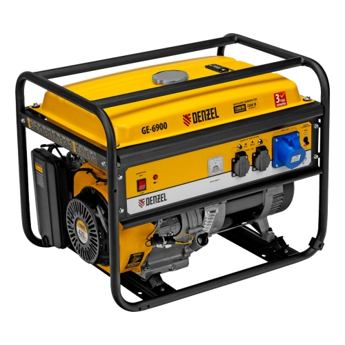 Генератор бензиновый GE 6900, 5.5 кВт, 220 В/50 Гц, 25 л, ручной старт Denzel по ценам производителя в Воронеже с доставкой по всей России