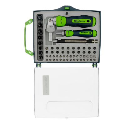 Отвертки реверсивные с набором бит, торцевых головок, 61 предмет, CrV Сибртех по ценам производителя в Воронеже с доставкой по всей России