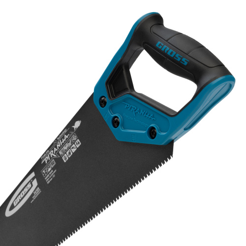 Ножовка по дереву "Piranha", 550 мм, 11-12 TPI, зуб-3D, каленый зуб, тефлоновое покрытие полотна, двухкомпонентная рукоятка Gross по ценам производителя в Воронеже с доставкой по всей России