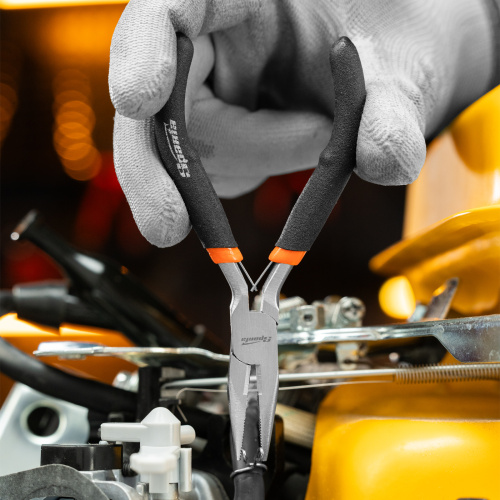 Длинногубцы прямые Mini, 130 мм, никелированные, авторазжим Sparta по ценам производителя в Воронеже с доставкой по всей России