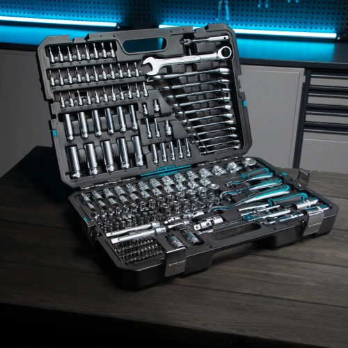 Набор инструментов, 1/2", 3/8", 1/4", CrV, 120 зубьев, 216 предметов Gross по ценам производителя в Воронеже с доставкой по всей России