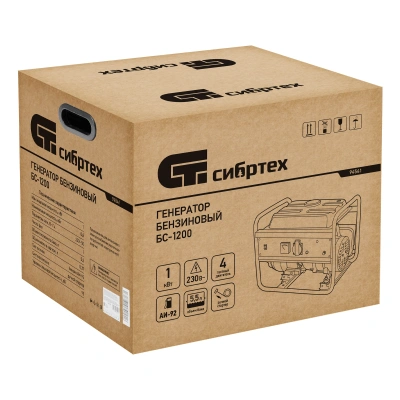 Генератор бензиновый БС-1200, 1 кВт, 230 В, четырехтактный, 5.5 л, ручной стартер Сибртех купить в Москве с доставкой по всей России | ProtosMarket.ru
