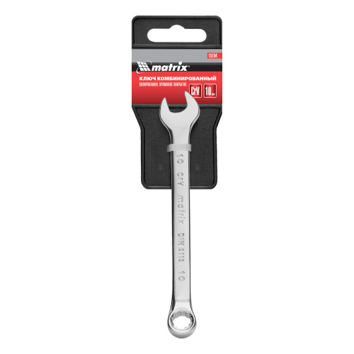 Ключ комбинированный, 10 мм, CrV, полированный хром Matrix по ценам производителя в Воронеже с доставкой по всей России