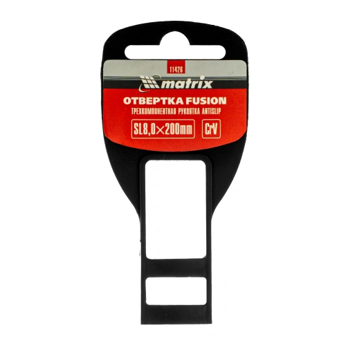 Отвертка Fusion, SL8 х 200 мм, CrV, трехкомпонентная рукоятка "Anti slip" Matrix по ценам производителя в Воронеже с доставкой по всей России