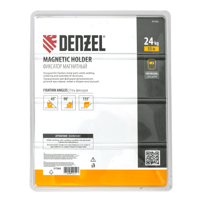 Фиксатор магнитный отключаемый для сварочных работ усилие 55 LB, 45х90х135 град. Denzel по ценам производителя в Воронеже с доставкой по всей России