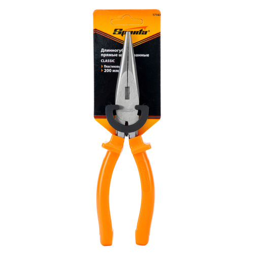Длинногубцы прямые Classic, 200 мм, шлифованные, пластмассовые рукоятки Sparta по ценам производителя в Воронеже с доставкой по всей России