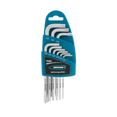 Набор ключей имбусовых Torx -TT, 9 шт: T10-T50, удлиненные, S2, сатинированные Gross по ценам производителя в Воронеже с доставкой по всей России