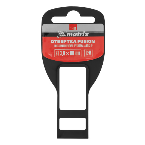 Отвертка Fusion, SL3 х 80 мм, CrV, трехкомпонентная рукоятка "Anti slip" Matrix по ценам производителя в Воронеже с доставкой по всей России