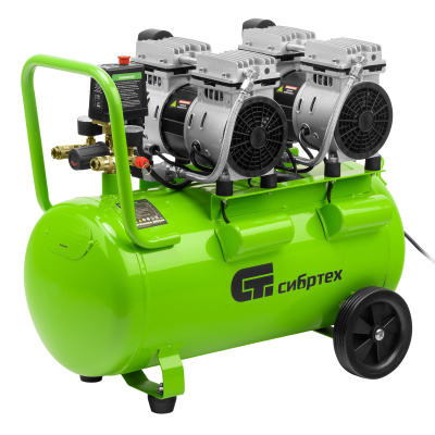 Компрессор безмаслянный малошумный МБ 2000/50, 2000 Вт, 50л, 300 л/мин Сибртех по ценам производителя в Воронеже с доставкой по всей России