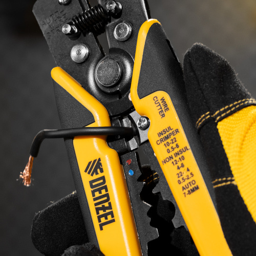 Щипцы для зачистки электропроводов 0,2-6 мм², функция обрезания проводов Denzel по ценам производителя в Воронеже с доставкой по всей России