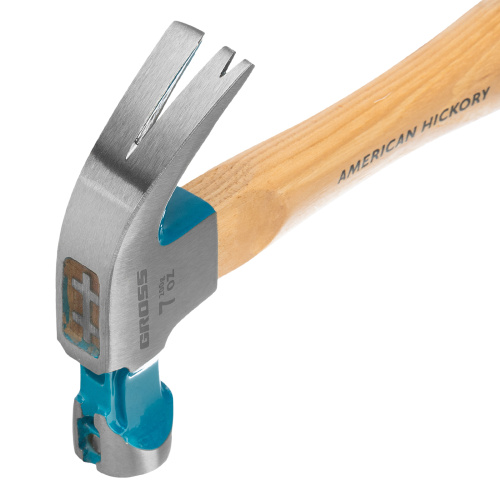 Молоток-гвоздодер, 200 г, угол 45, магнит, обрезиненная рукоятка American hickory GROSS по ценам производителя в Воронеже с доставкой по всей России