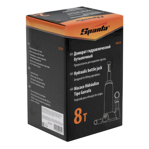 Домкрат гидравлический бутылочный, 8 т, h подъема 200-385 мм Sparta по ценам производителя в Воронеже с доставкой по всей России