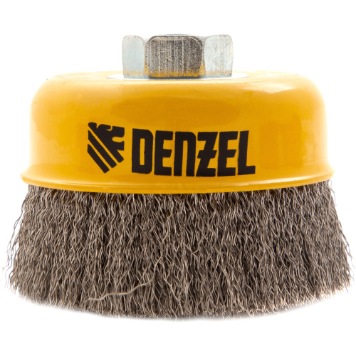 Щетка для УШМ, 100 мм, "Чашка", витая нержавеющая проволока 0.3 мм, М14 Denzel по ценам производителя в Воронеже с доставкой по всей России