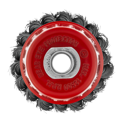 Щетка для УШМ, 75 мм, М14, "чашка", крученая проволока 0.35 мм Matrix по ценам производителя в Воронеже с доставкой по всей России